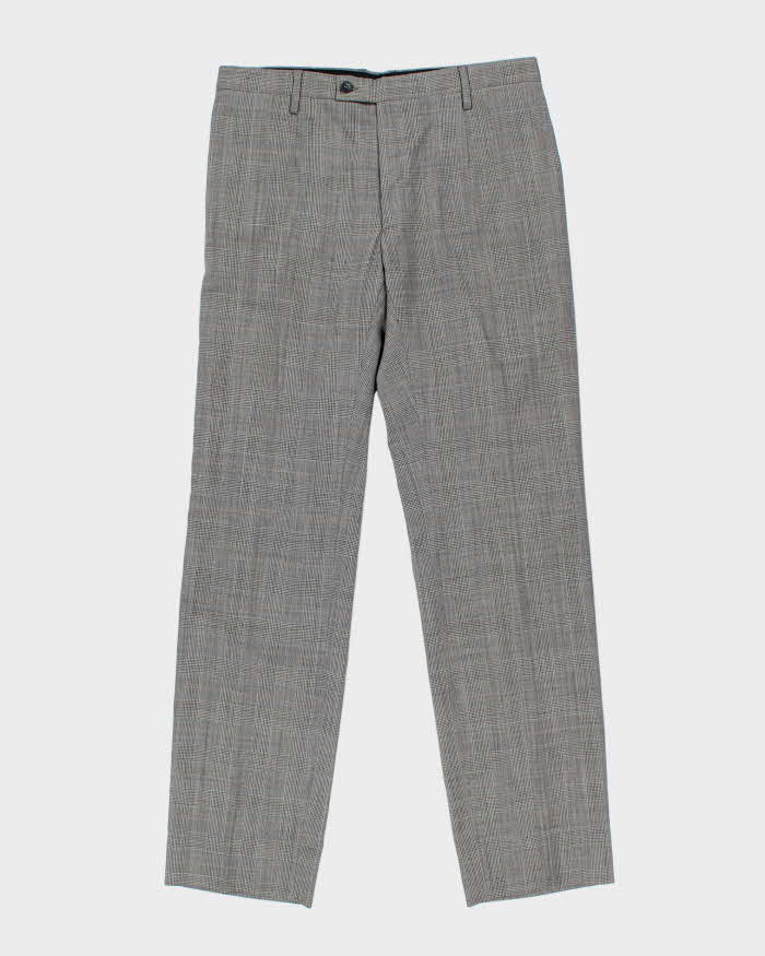 Vintage Dolce &amp; Gabbana Check Wool Straight Leg Suit Trousers - W35 L34