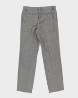 Vintage Dolce &amp; Gabbana Check Wool Straight Leg Suit Trousers - W35 L34