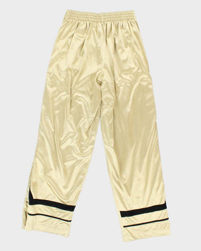 Vintage Y2K 00s Nike Basketball Gold Wide Leg Popper Tracksuit Bottoms - L
