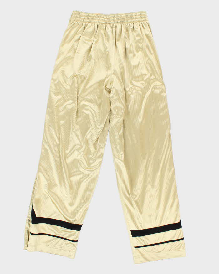 Vintage Y2K 00s Nike Basketball Gold Wide Leg Popper Tracksuit Bottoms - L