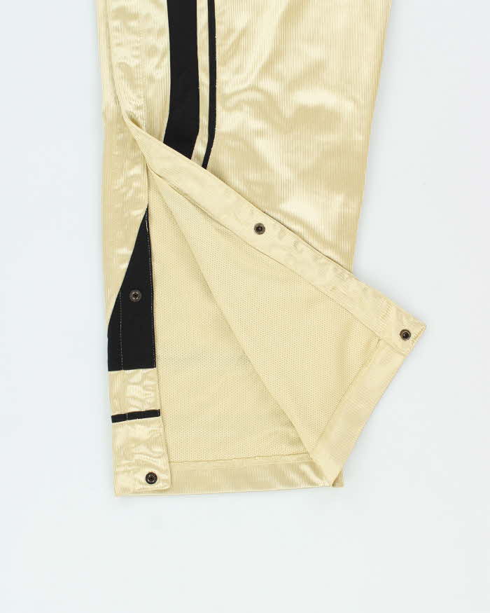 Vintage Y2K 00s Nike Basketball Gold Wide Leg Popper Tracksuit Bottoms - L