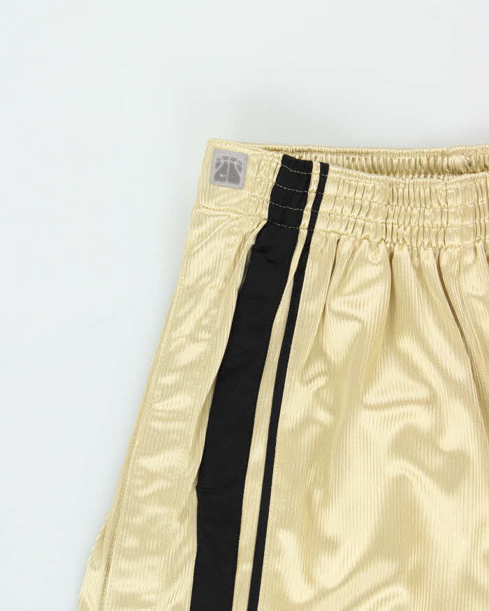 Vintage Y2K 00s Nike Basketball Gold Wide Leg Popper Tracksuit Bottoms - L