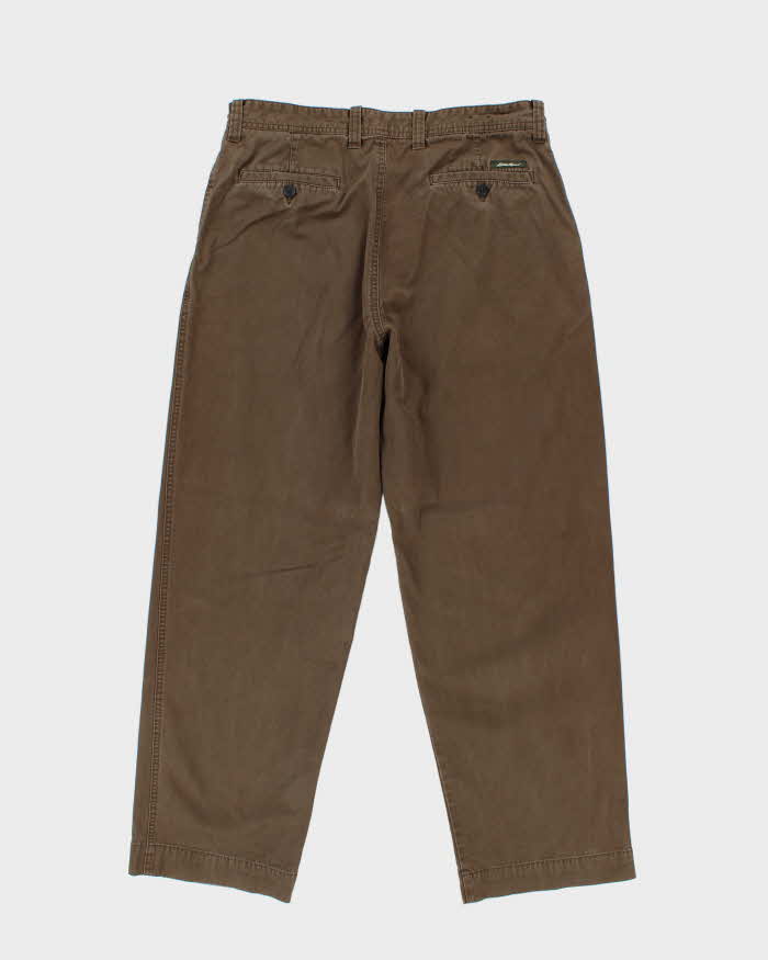 Vintage 00s Eddie Bauer Khaki Classic Wide Fit Trousers - W35 L31