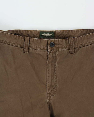 Vintage 00s Eddie Bauer Khaki Classic Wide Fit Trousers - W35 L31
