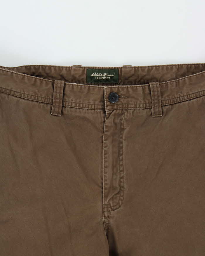 Vintage 00s Eddie Bauer Khaki Classic Wide Fit Trousers - W35 L31