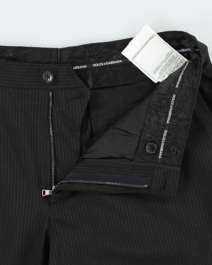 Vintage 00s Dolce & Gabbana Pinstriped Straight Leg Trousers - W32 L28