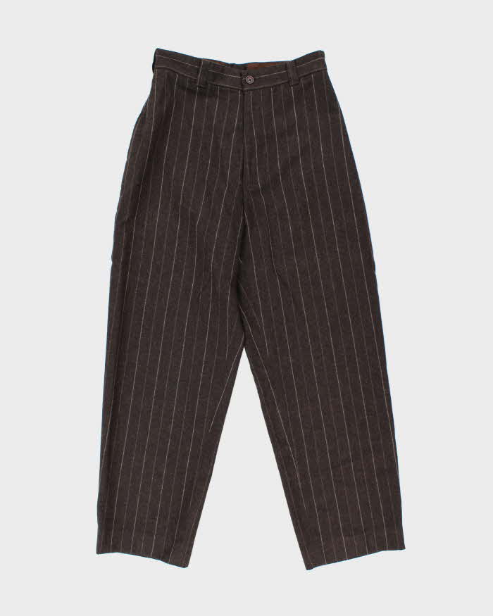 Vintage 00s Tommy Hilfiger Wool Blend Pinstriped Wide Leg Trousers - W30 L30