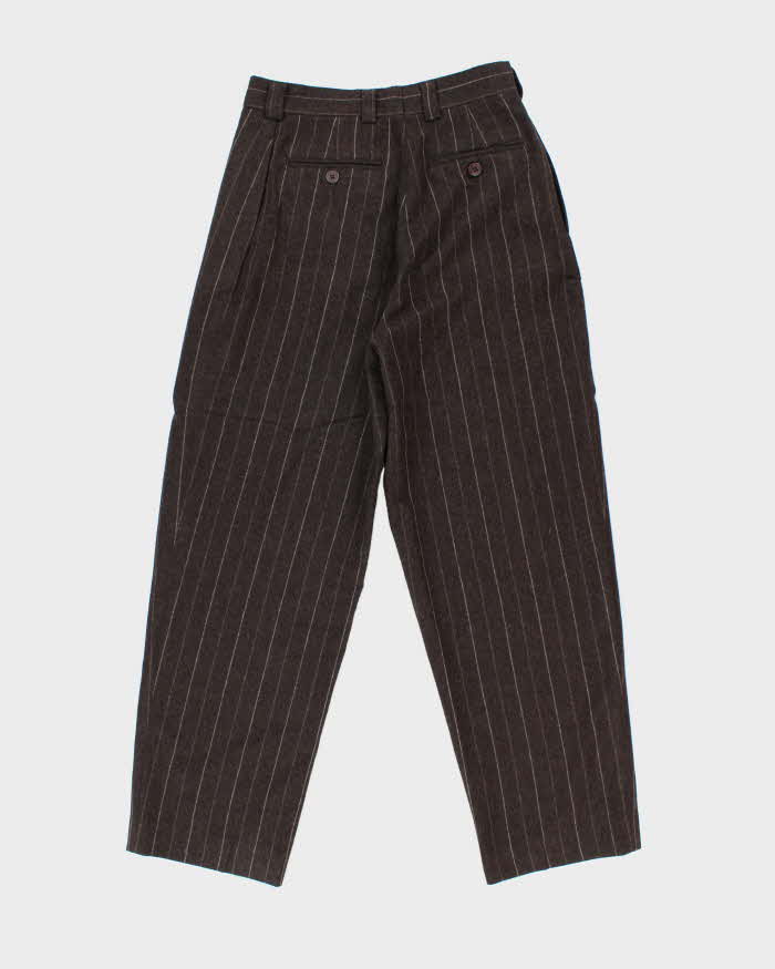 Vintage 00s Tommy Hilfiger Wool Blend Pinstriped Wide Leg Trousers - W30 L30