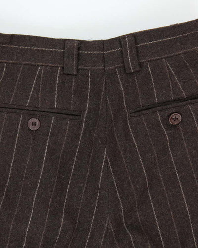 Vintage 00s Tommy Hilfiger Wool Blend Pinstriped Wide Leg Trousers - W30 L30