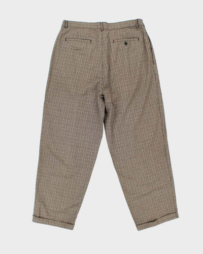 Vintage 00s GAP Check Pleated Wide Leg Trousers - W36 L29