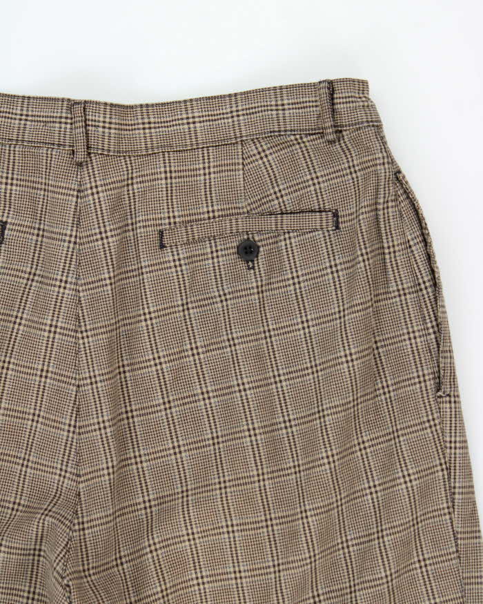 Vintage 00s GAP Check Pleated Wide Leg Trousers - W36 L29