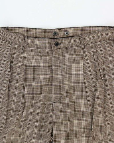 Vintage 00s GAP Check Pleated Wide Leg Trousers - W36 L29
