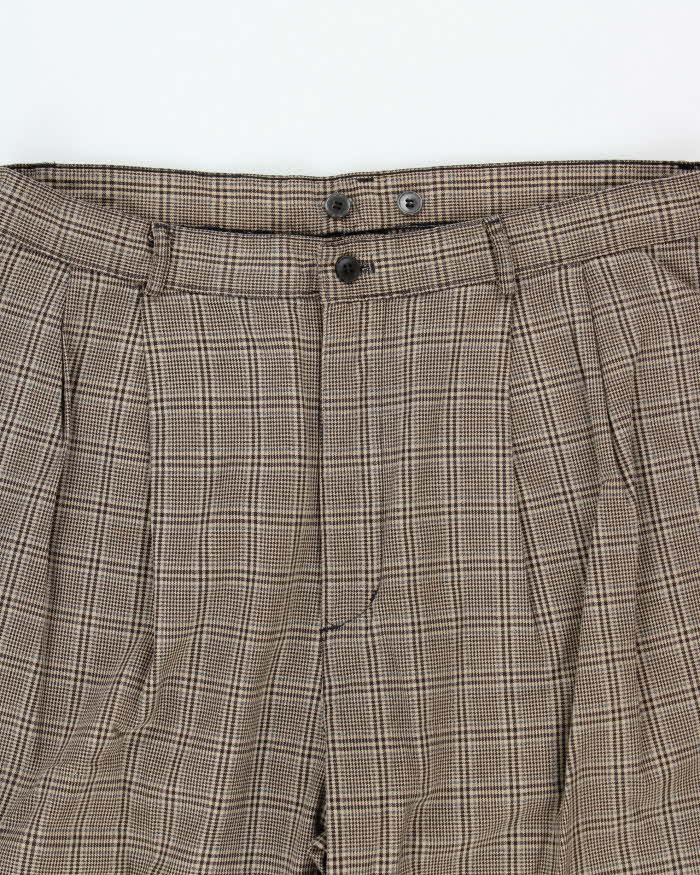 Vintage 00s GAP Check Pleated Wide Leg Trousers - W36 L29