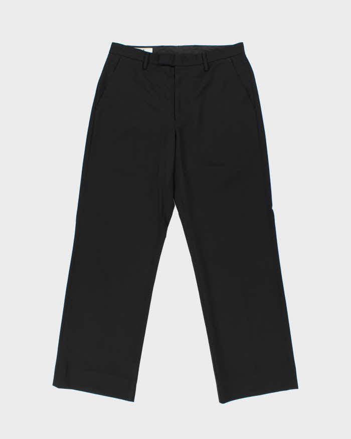 Vintage 00s Armani Exchange Wool Blend Flap Pocket Wide Leg Trousers - W32 L31