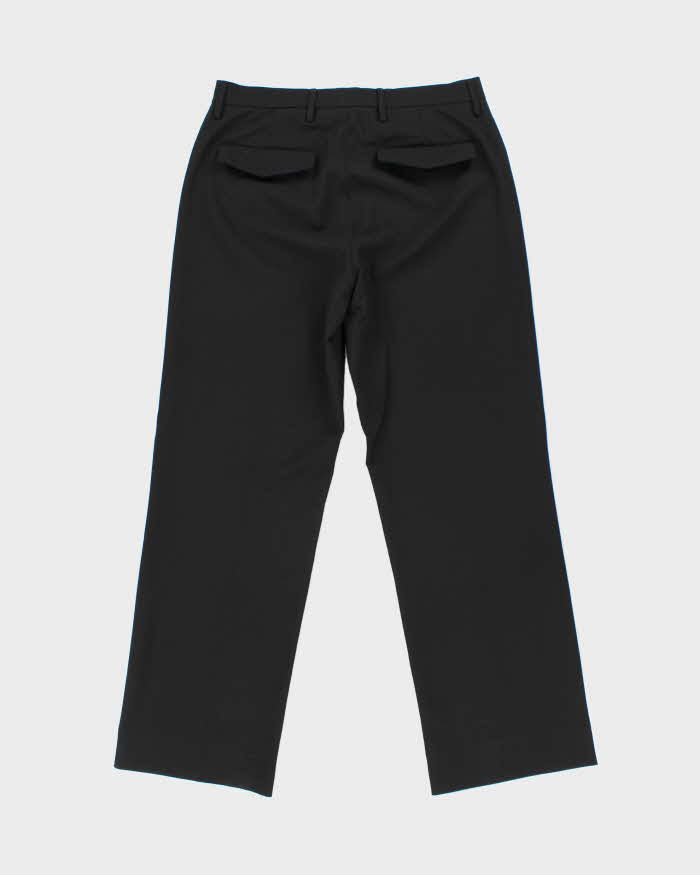 Vintage 00s Armani Exchange Wool Blend Flap Pocket Wide Leg Trousers - W32 L31