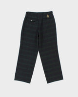 Vintage 1990s Pure Wool Tartan Pleated Wide Leg Trousers - W29 L27