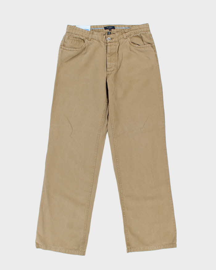 Vintage 00s Ted Baker Linen Blend Wide Leg Trousers - W33 L33