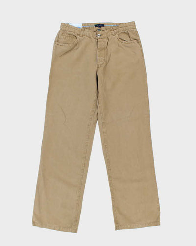 Vintage 00s Ted Baker Linen Blend Wide Leg Trousers - W33 L33