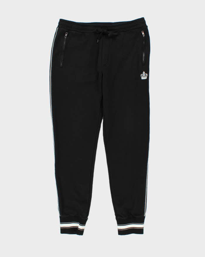 Dolce & Gabbana Crown Patch Slim Fit Elastic Cuff Tracksuit Bottoms - L