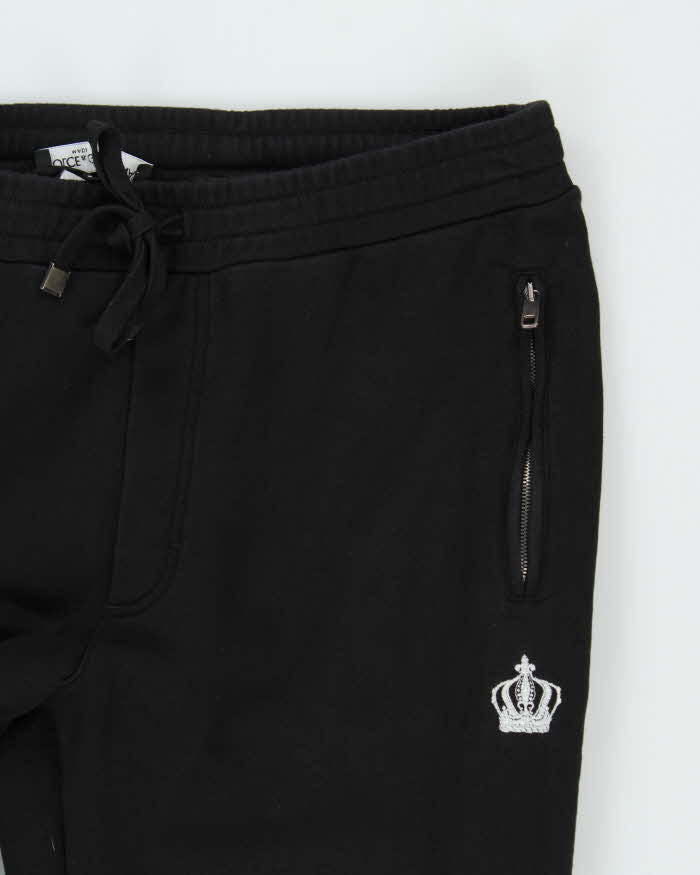 Dolce &amp; Gabbana Crown Patch Slim Fit Elastic Cuff Tracksuit Bottoms - L