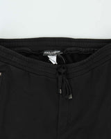 Dolce &amp; Gabbana Crown Patch Slim Fit Elastic Cuff Tracksuit Bottoms - L