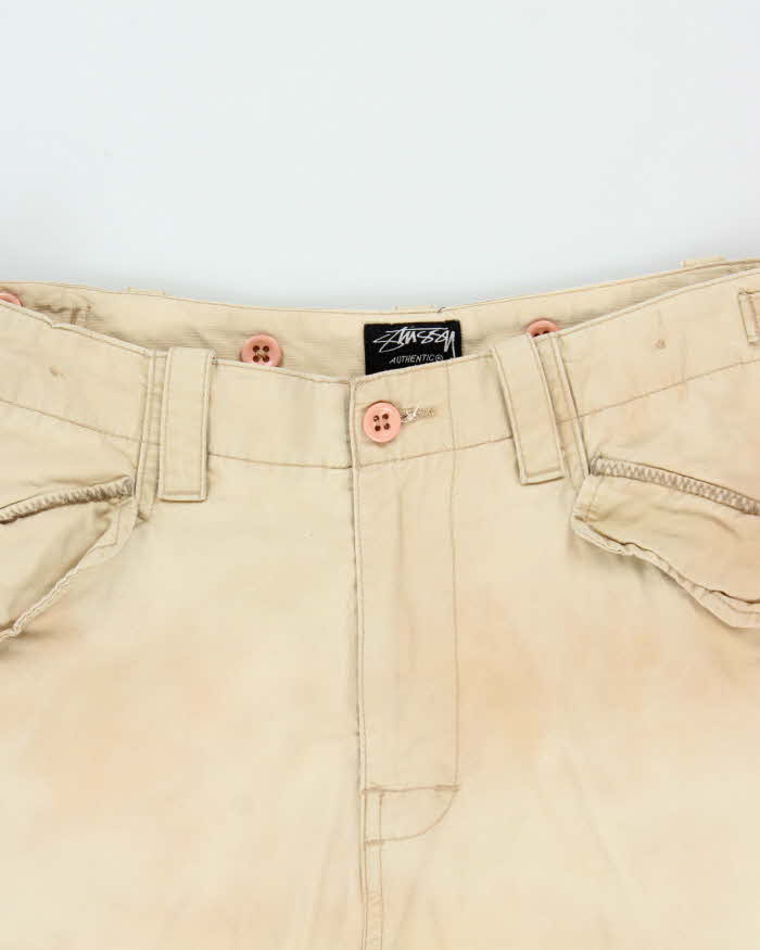 Vintage 1990s Stussy Japan Multi-Pocket Wide Leg Adjustable Cargo Trousers - W33 L31