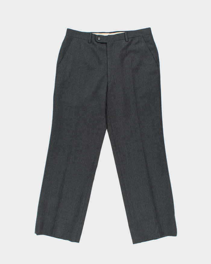 Vintage 1980s Christian Dior Pinstripe Wool Wide Leg Trousers - W32 L29