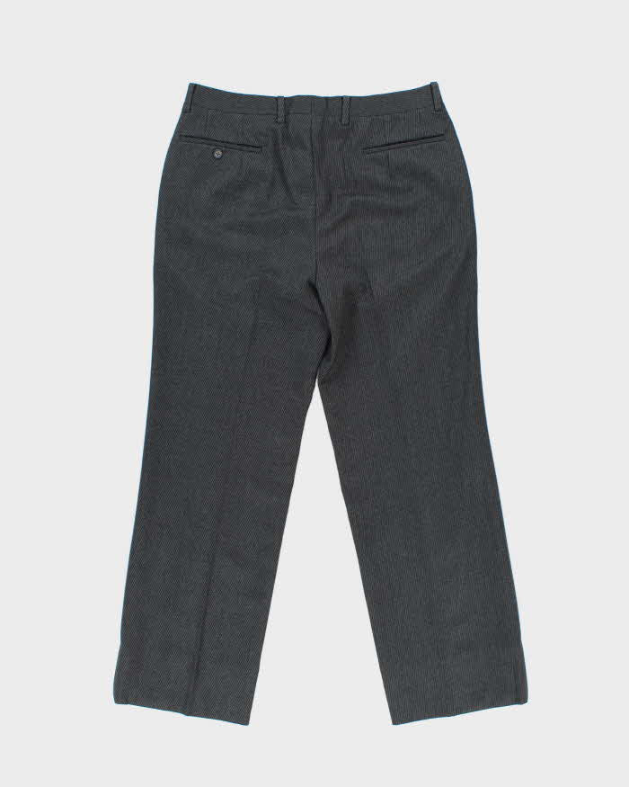 Vintage 1980s Christian Dior Pinstripe Wool Wide Leg Trousers - W32 L29