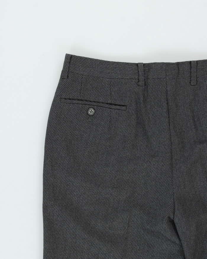 Vintage 1980s Christian Dior Pinstripe Wool Wide Leg Trousers - W32 L29