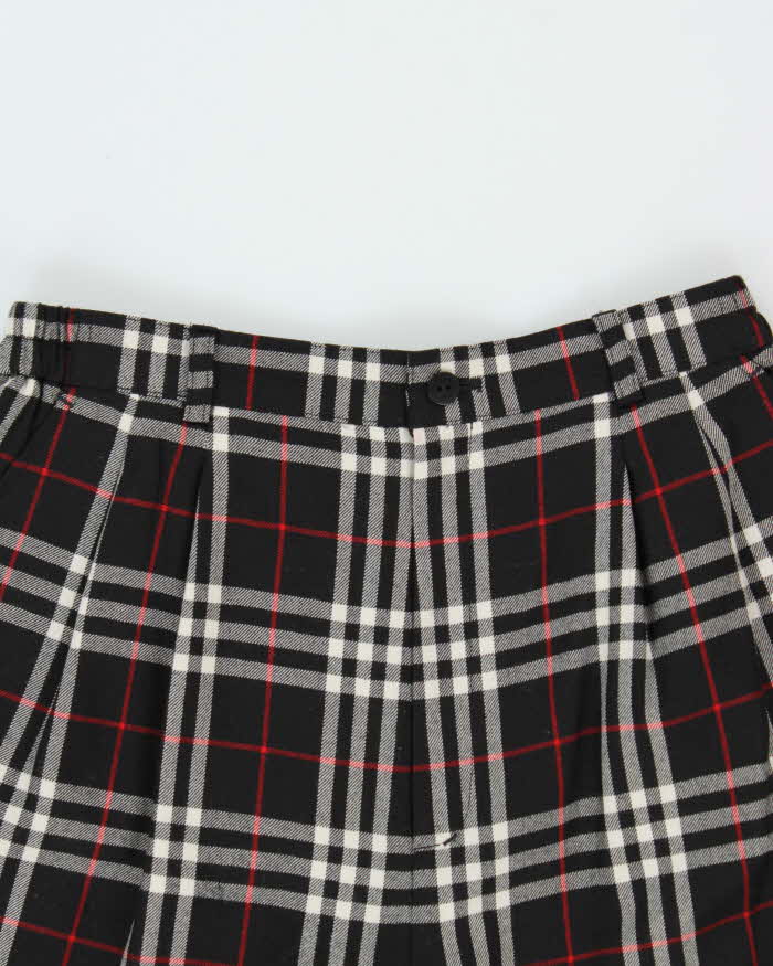 Vintage 1990s Burberry Golf High Waisted Wool Wide Leg Trousers - W30 L26