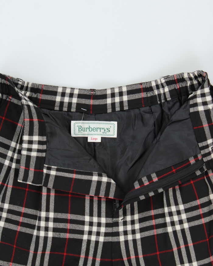 Vintage 1990s Burberry Golf High Waisted Wool Wide Leg Trousers - W30 L26