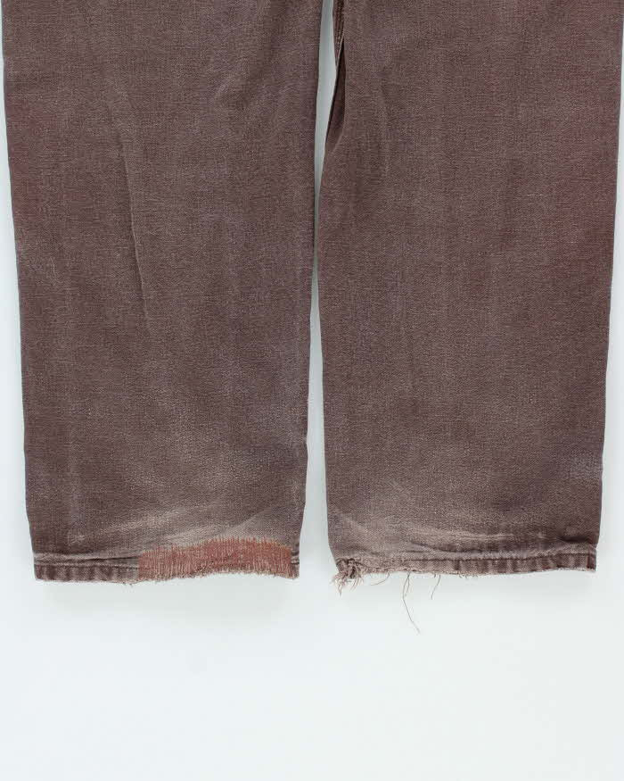 Vintage 00s Carhartt Double Front Straight Loose Faded Workwear Trousers - W34 L31