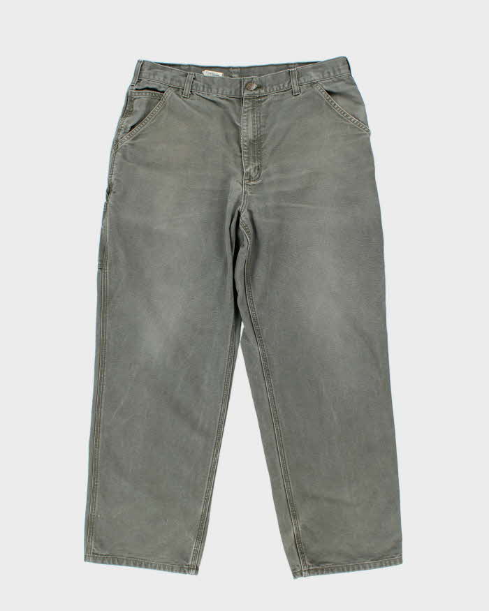 Vintage 00s Carhartt B11 Moss Wide Leg Workwear Trousers - W36 L30