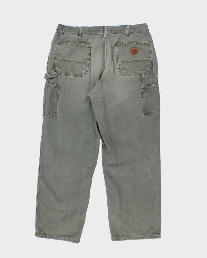 Vintage 00s Carhartt B11 Moss Wide Leg Workwear Trousers - W36 L30