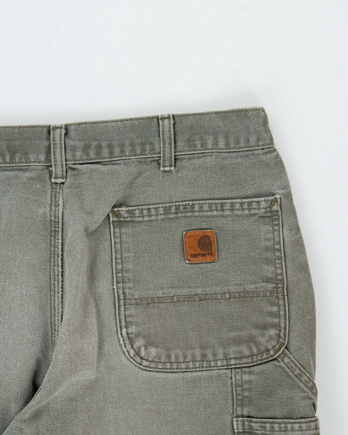 Vintage 00s Carhartt B11 Moss Wide Leg Workwear Trousers - W36 L30