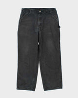 Vintage 00s Carhartt B11 Black Wide Leg Workwear Trousers - W36 L30