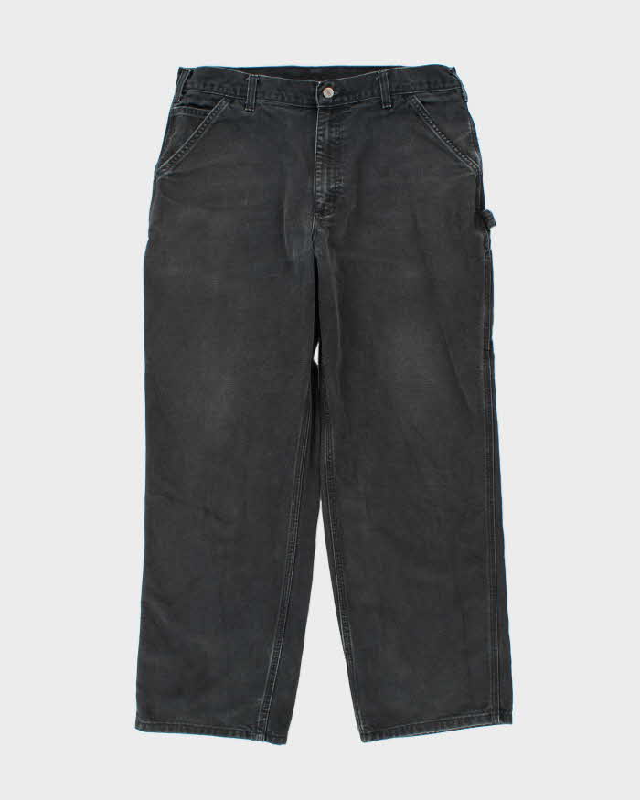 Vintage 00s Carhartt B11 Black Wide Leg Workwear Trousers - W36 L30
