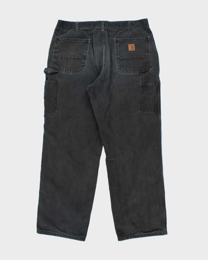 Vintage 00s Carhartt B11 Black Wide Leg Workwear Trousers - W36 L30
