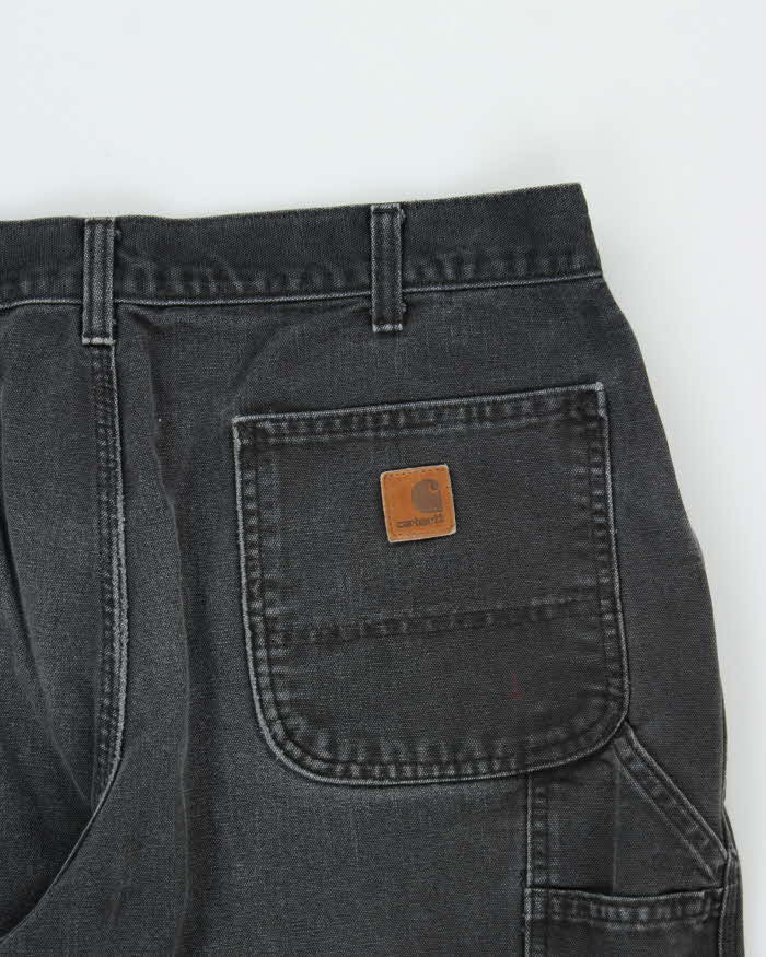 Vintage 00s Carhartt B11 Black Wide Leg Workwear Trousers - W36 L30