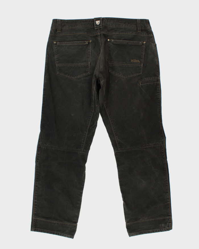 Vintage Kuhl 'Legendary' Patina Dye Wax Cotton Loose Straight Workwear Trousers - W38 L33