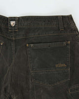 Vintage Kuhl 'Legendary' Patina Dye Wax Cotton Loose Straight Workwear Trousers - W38 L33