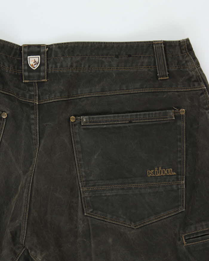 Vintage Kuhl 'Legendary' Patina Dye Wax Cotton Loose Straight Workwear Trousers - W38 L33