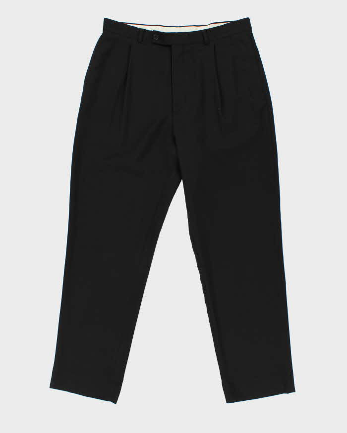 Vintage 1990s Yves Saint Laurent Wool Pleated Straight Leg Trousers - W34 L30