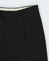 Vintage 1990s Yves Saint Laurent Wool Pleated Straight Leg Trousers - W34 L30