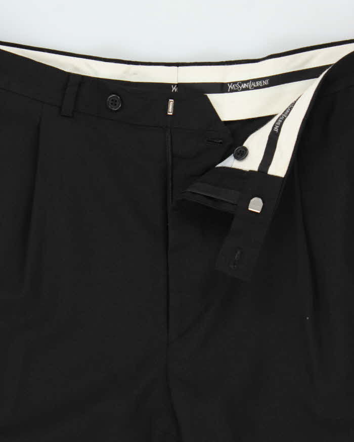 Vintage 1990s Yves Saint Laurent Wool Pleated Straight Leg Trousers - W34 L30