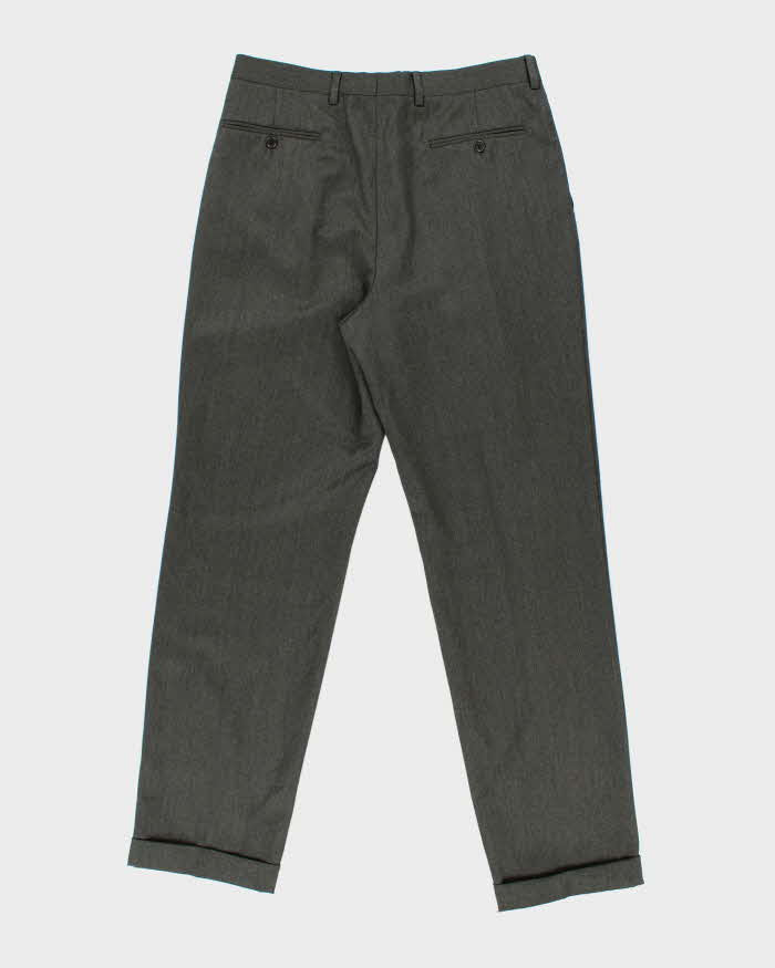 Vintage 1990s Gianfranco Ferre Studio Wool Pleated Straight Leg Trousers - W32 L33