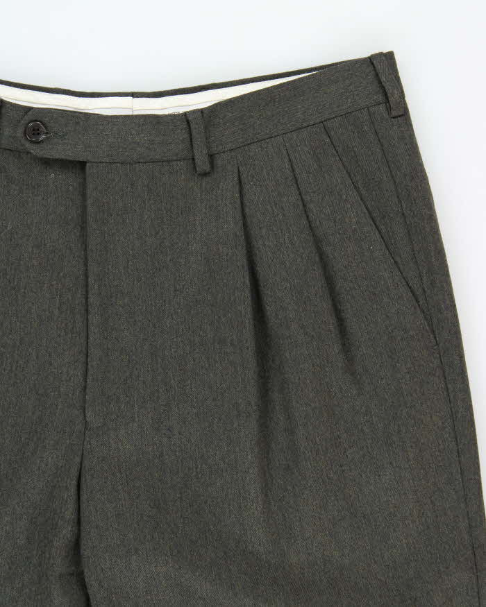 Vintage 1990s Gianfranco Ferre Studio Wool Pleated Straight Leg Trousers - W32 L33