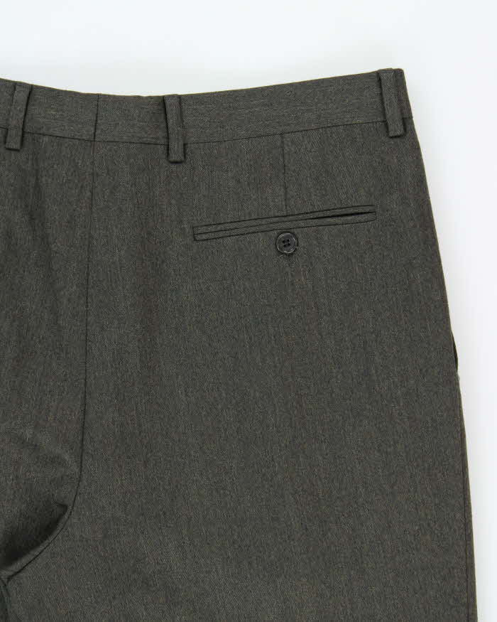 Vintage 1990s Gianfranco Ferre Studio Wool Pleated Straight Leg Trousers - W32 L33