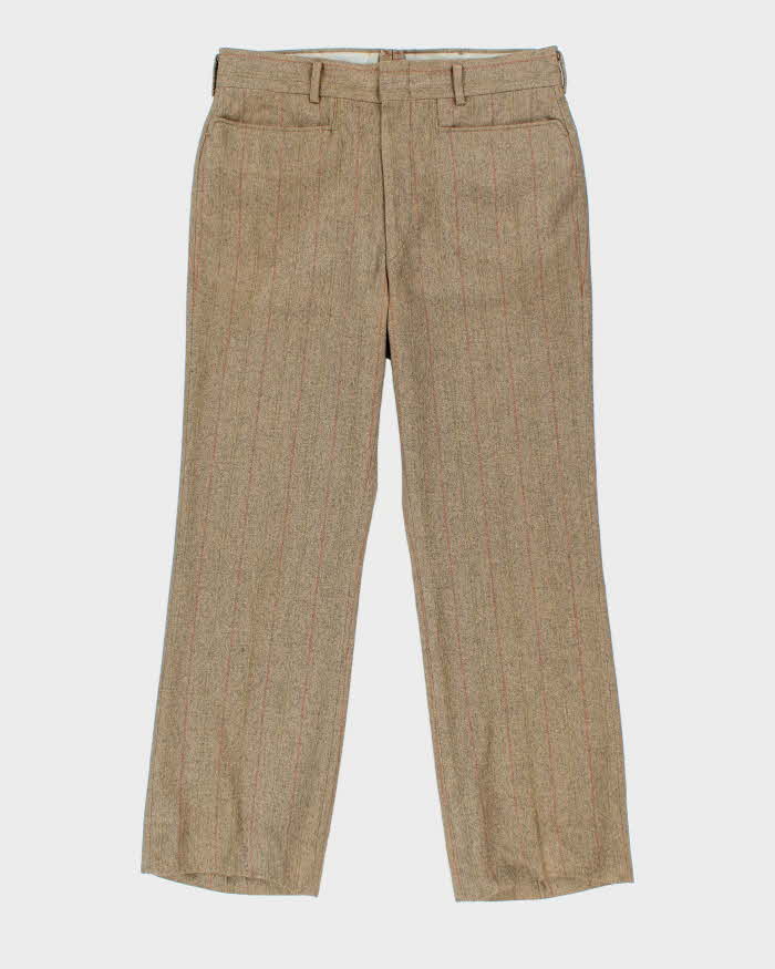 Vintage 60s Wool Blend Stripe Trousers - W32 L28