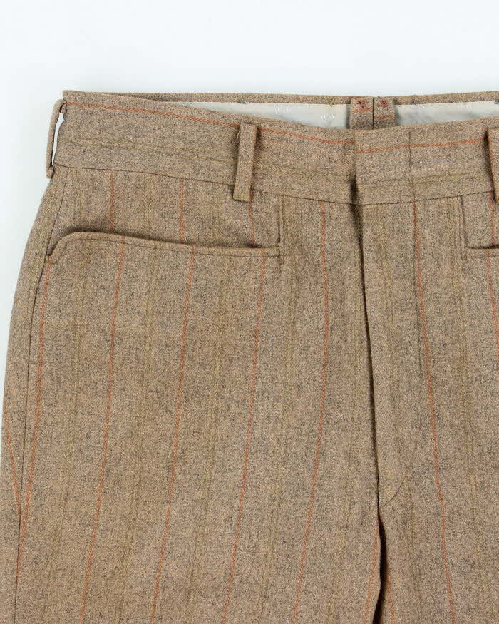 Vintage 60s Wool Blend Stripe Trousers - W32 L28